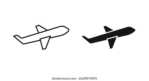 Icono de avión sobre fondo blanco