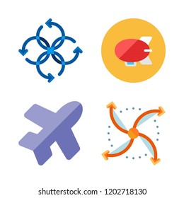 plane icon set. vector set about airscrew, zeppelin and flight icons set.