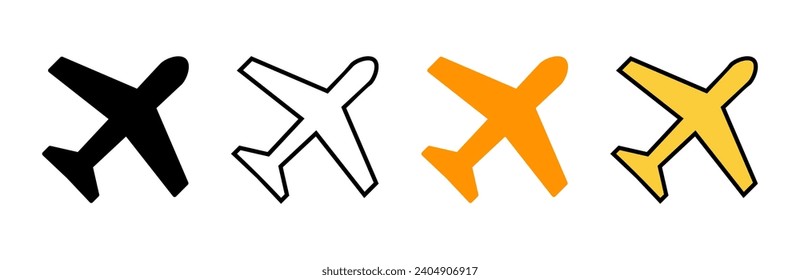 Plane icon set vector. Airplane sign and symbol. Flight transport symbol. Travel sign. aeroplane