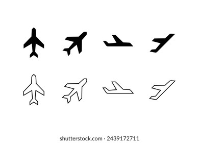 Plane icon set vector design template. Airplane fly icon vector
