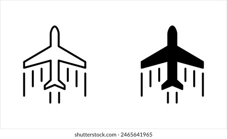 Plane icon set. vector illustration, pictogram isolated on white background. color editable