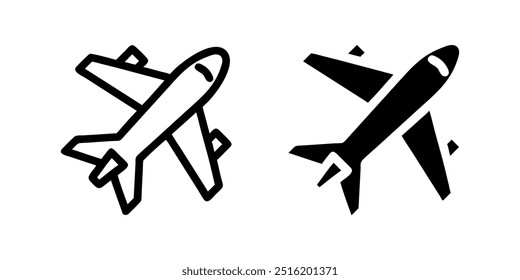 Plane icon set. vector illustration, pictogram isolated on white background. color editable