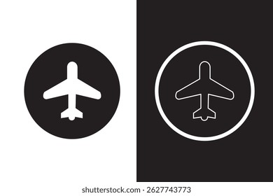 Plane icon set. vector illustration, pictogram isolated on white background. color editable