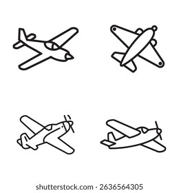 Plane icon set vector illustration