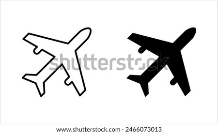 Plane icon set. vector illustration, pictogram isolated on white background. color editable