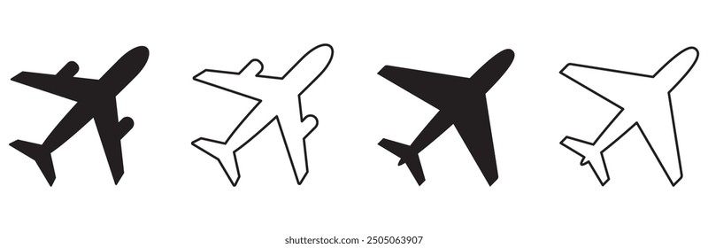 Plane icon set vector sign symbol Airplane icon 