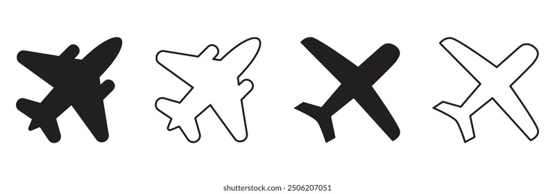 Plane icon set vector sign symbol Airplane icon 