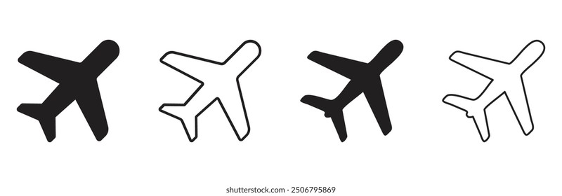 Plane icon set vector sign symbol Airplane icon 