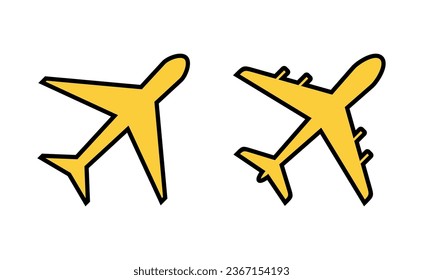 Plane icon set for web and mobile app. Airplane sign and symbol. Flight transport symbol. Travel sign. aeroplane