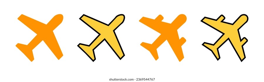 Plane icon set for web and mobile app. Airplane sign and symbol. Flight transport symbol. Travel sign. aeroplane