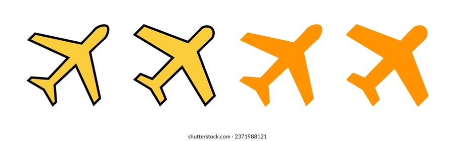 Plane icon set for web and mobile app. Airplane sign and symbol. Flight transport symbol. Travel sign. aeroplane