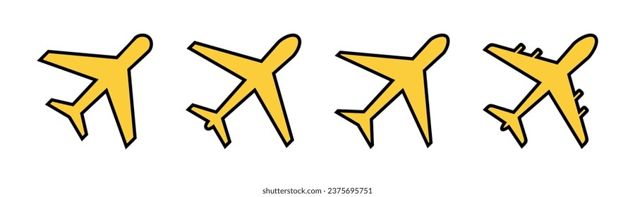 Plane icon set for web and mobile app. Airplane sign and symbol. Flight transport symbol. Travel sign. aeroplane