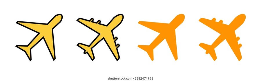 Plane icon set for web and mobile app. Airplane sign and symbol. Flight transport symbol. Travel sign. aeroplane