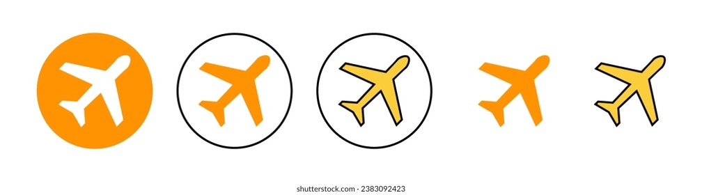 Plane icon set for web and mobile app. Airplane sign and symbol. Flight transport symbol. Travel sign. aeroplane
