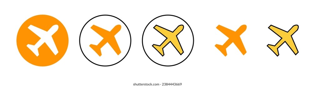 Plane icon set for web and mobile app. Airplane sign and symbol. Flight transport symbol. Travel sign. aeroplane