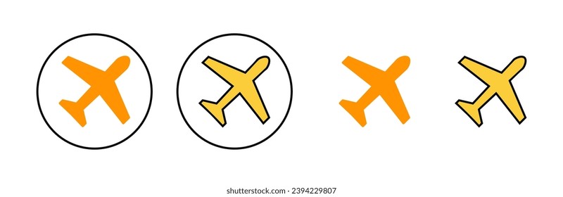 Plane icon set for web and mobile app. Airplane sign and symbol. Flight transport symbol. Travel sign. aeroplane