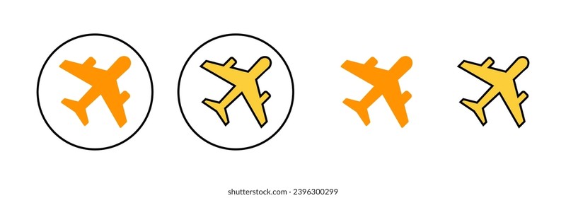 Plane icon set for web and mobile app. Airplane sign and symbol. Flight transport symbol. Travel sign. aeroplane