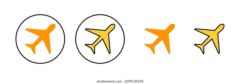 Plane icon set for web and mobile app. Airplane sign and symbol. Flight transport symbol. Travel sign. aeroplane