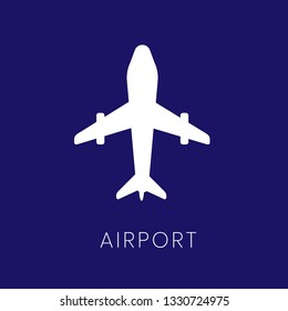 plane icon or sign for airport prohibited 