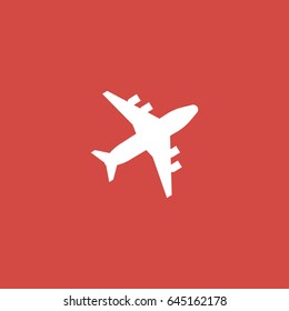 plane icon. sign design. red background
