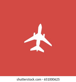 plane icon. sign design. red background