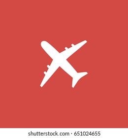 plane icon. sign design. red background