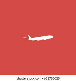 plane icon. sign design. red background