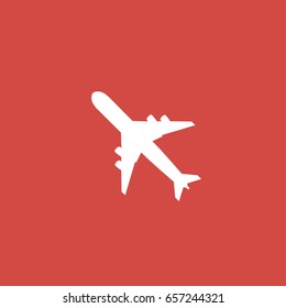 plane icon. sign design. red background