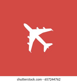 plane icon. sign design. red background