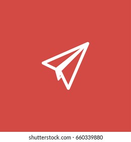 plane icon. sign design. red background