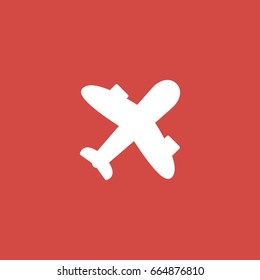 plane icon. sign design. red background