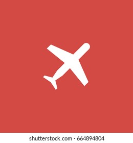 plane icon. sign design. red background