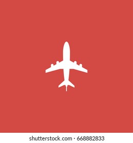 plane icon. sign design. red background
