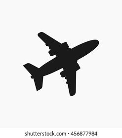 Plane icon / sign in flat style isolated. Airplane flight symbol for your web site, logo, app, UI design. Vector illustration.