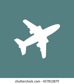 Plane icon / sign in flat style isolated. Airplane flight symbol for your web site, logo, app, UI design. Vector illustration.
