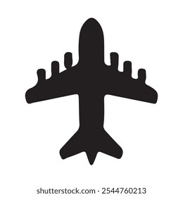 Plane icon silhouatte vector style illustration with white background 