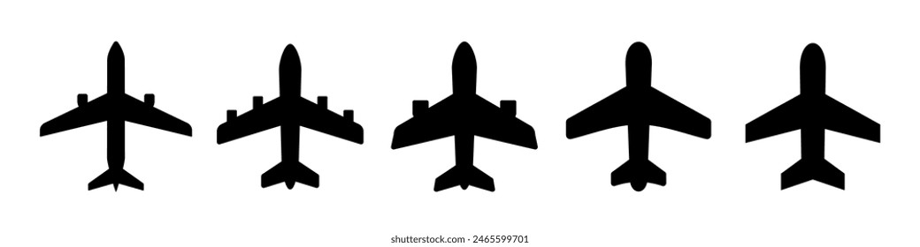 Plane icon silhouette. Airplane icon.