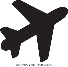 Plane icon silhouette vector style with white background