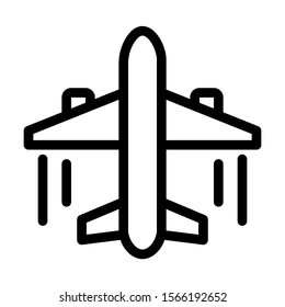 Plane icon. Simple design. Line vector. Isolate on white background.