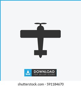 plane icon. Simple filled plane vector icon. On white background.