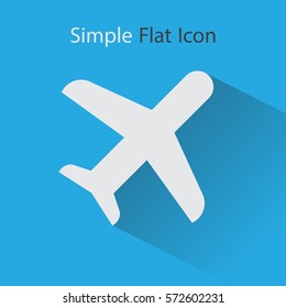 Plane Icon. Simple Flat Symbol Of Traveling. Vector Illustration