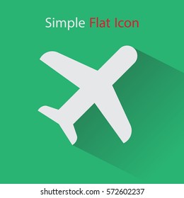 Plane Icon. Simple Flat Symbol Of Traveling. Vector Illustration