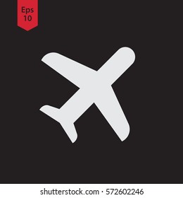 Plane Icon. Simple Flat Symbol Of Traveling. Vector Illustration