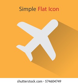 Plane Icon. Simple Flat Symbol Of Traveling. Vector Illustration