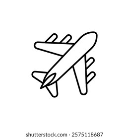 plane icon Simple outline illustration