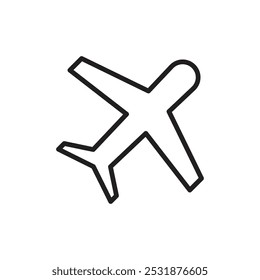Plane icon Simple thin outline