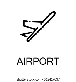 Plane icon. Single high quality outline symbol for web design or mobile app. Thin line sign for design logo. Black outline pictogram on white background