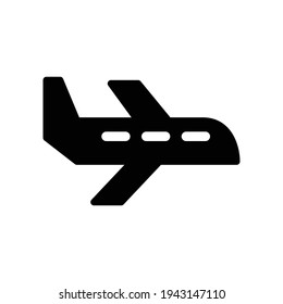 plane icon solid style vector for your web, mobile app logo UI design
