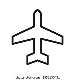Plane icon. Stroke outline style. Vector. Isolate on white background.