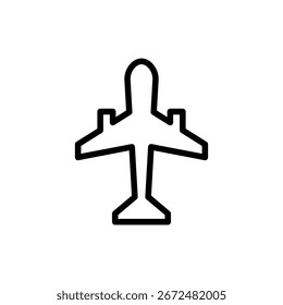 Símbolo de ícone de plano para aplicativos e sites. Sinal e símbolo do avião. Símbolo de transporte de voo. Sinal de viagem. avião